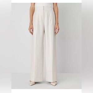 NEW $129 Ann Taylor The wide leg pant in tan texture sz 8